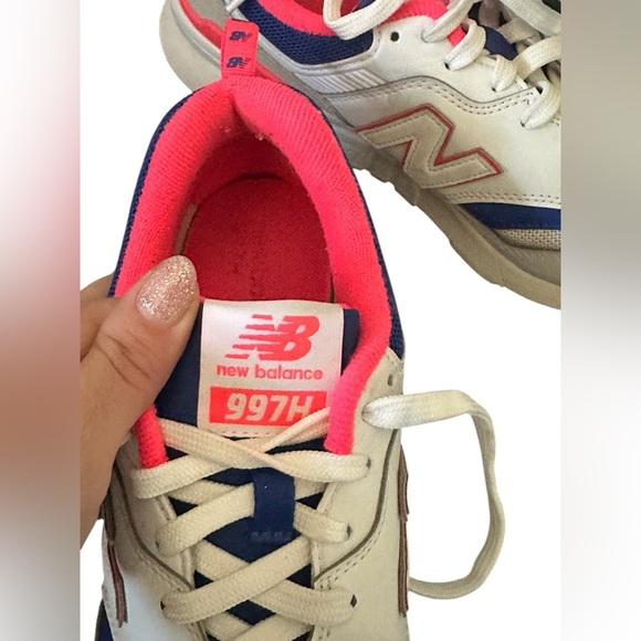 New Balance 997 White Pink Blue Mens Size 7.5 - Picture 6 of 7